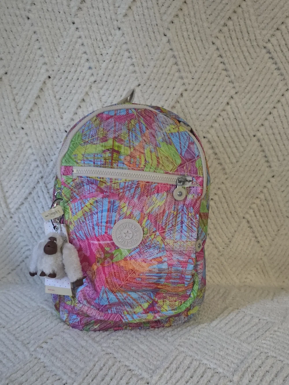 Kipling Bright Multicolor Palm-Print Mini Backpack
